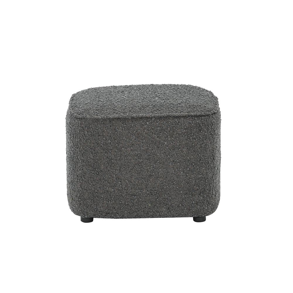 Pouf en bouclette gris foncé Jona