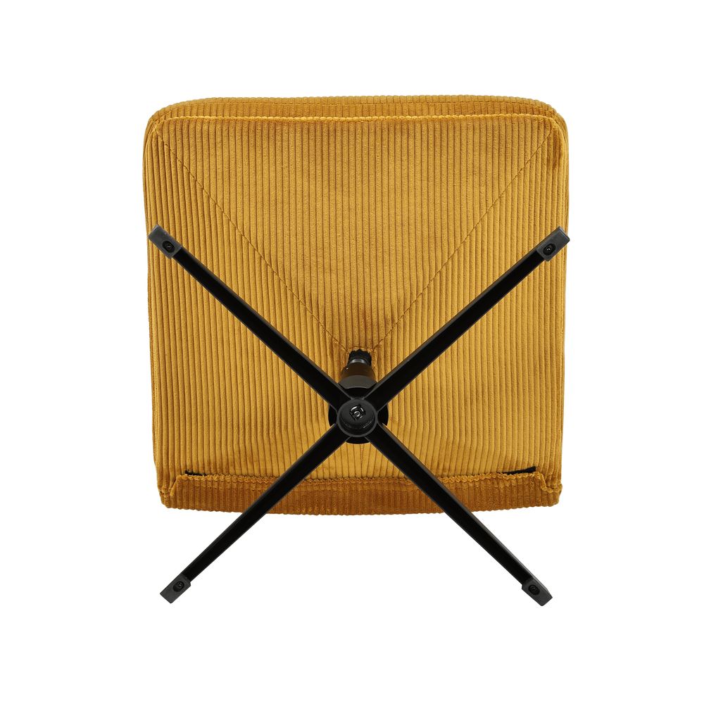 Fauteuil pivotant velours côtelé miel