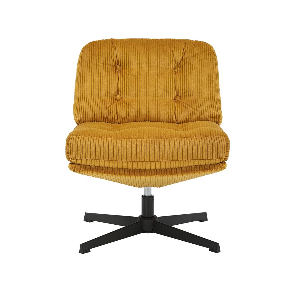 Fauteuil pivotant velours côtelé miel