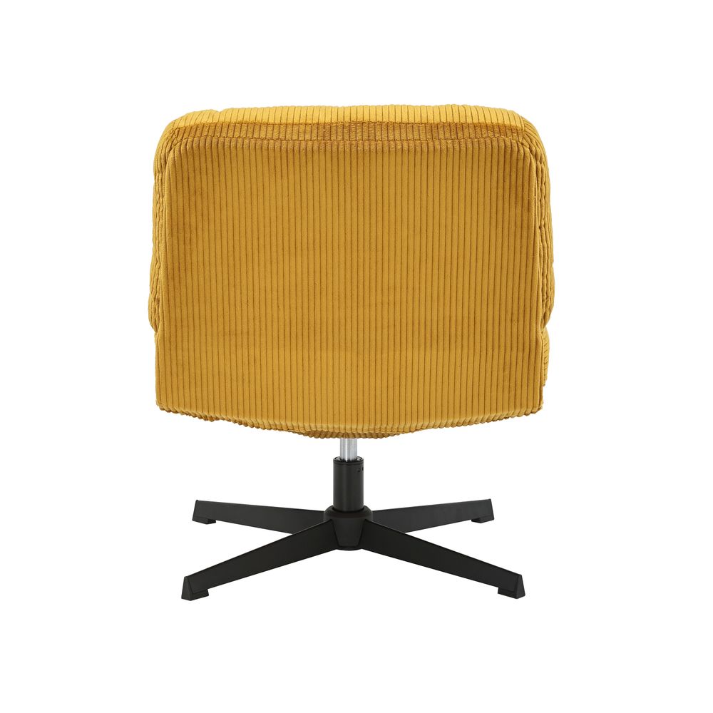 Fauteuil pivotant velours côtelé miel