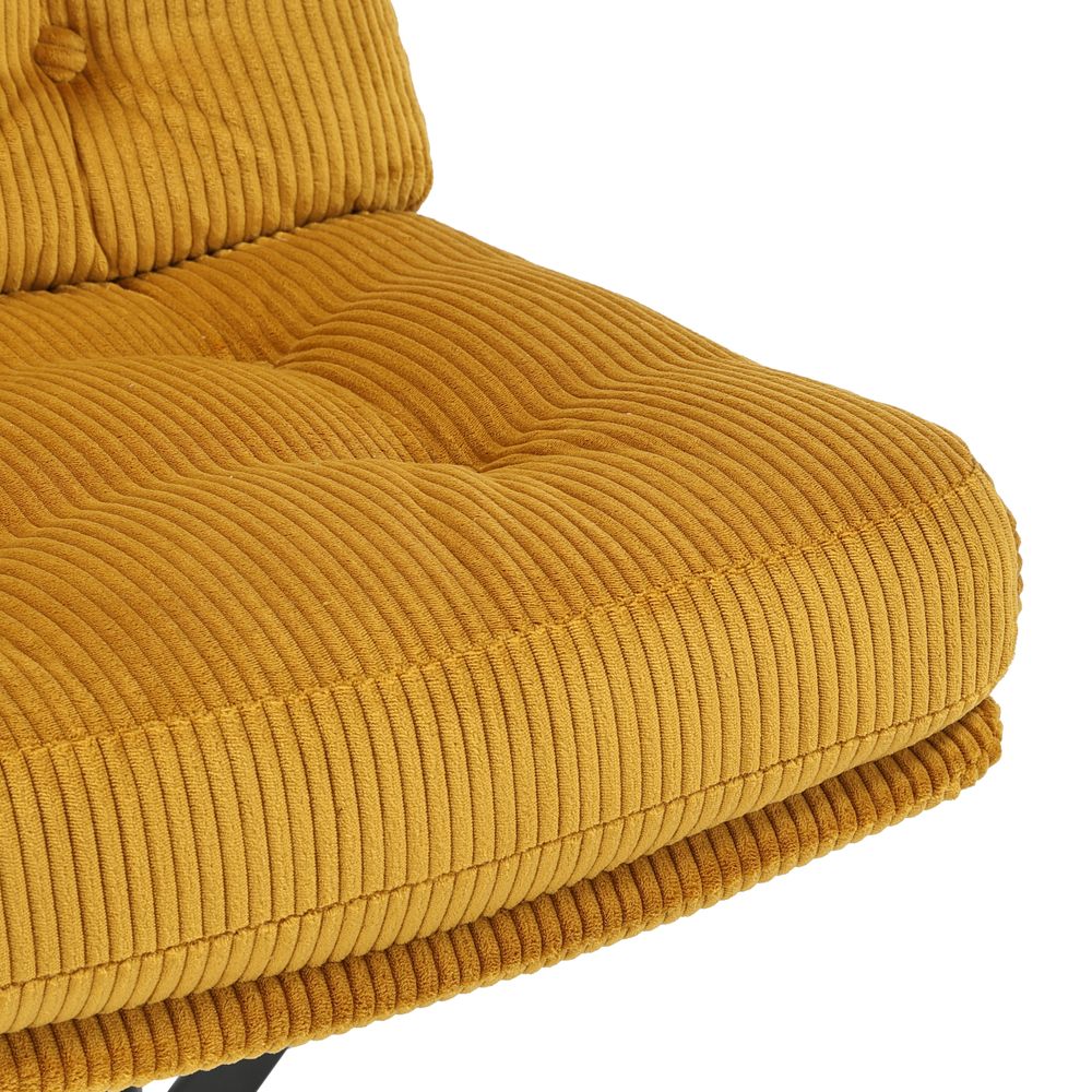 Fauteuil pivotant velours côtelé miel