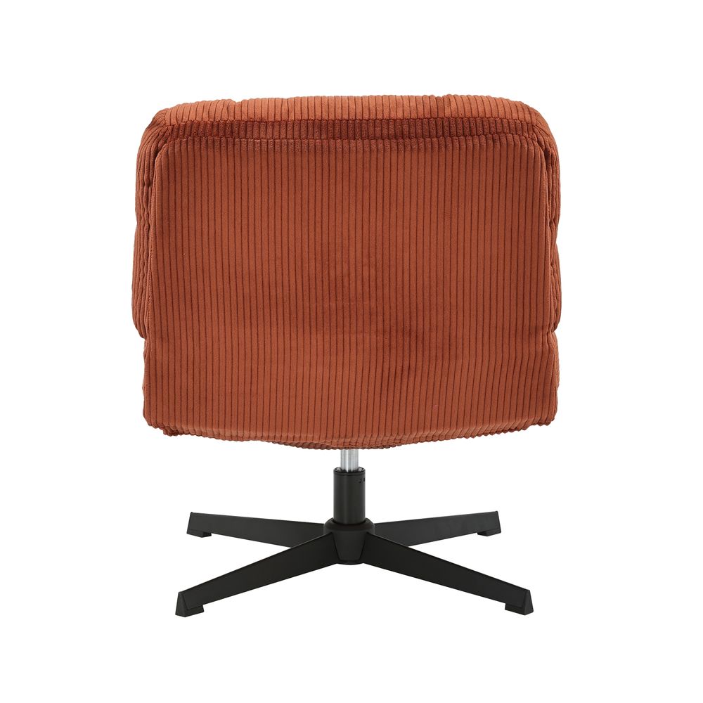 Fauteuil pivotant velours côtelé terracotta
