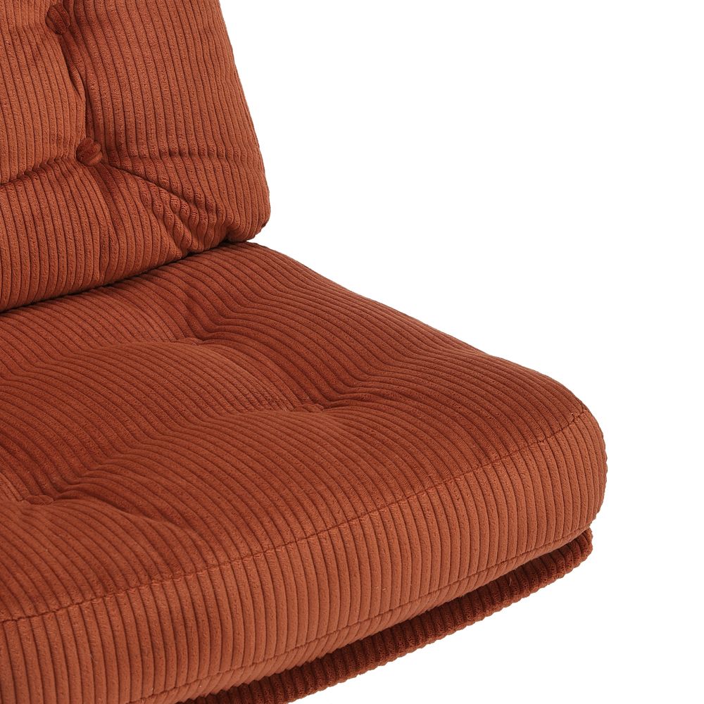 Fauteuil pivotant velours côtelé terracotta