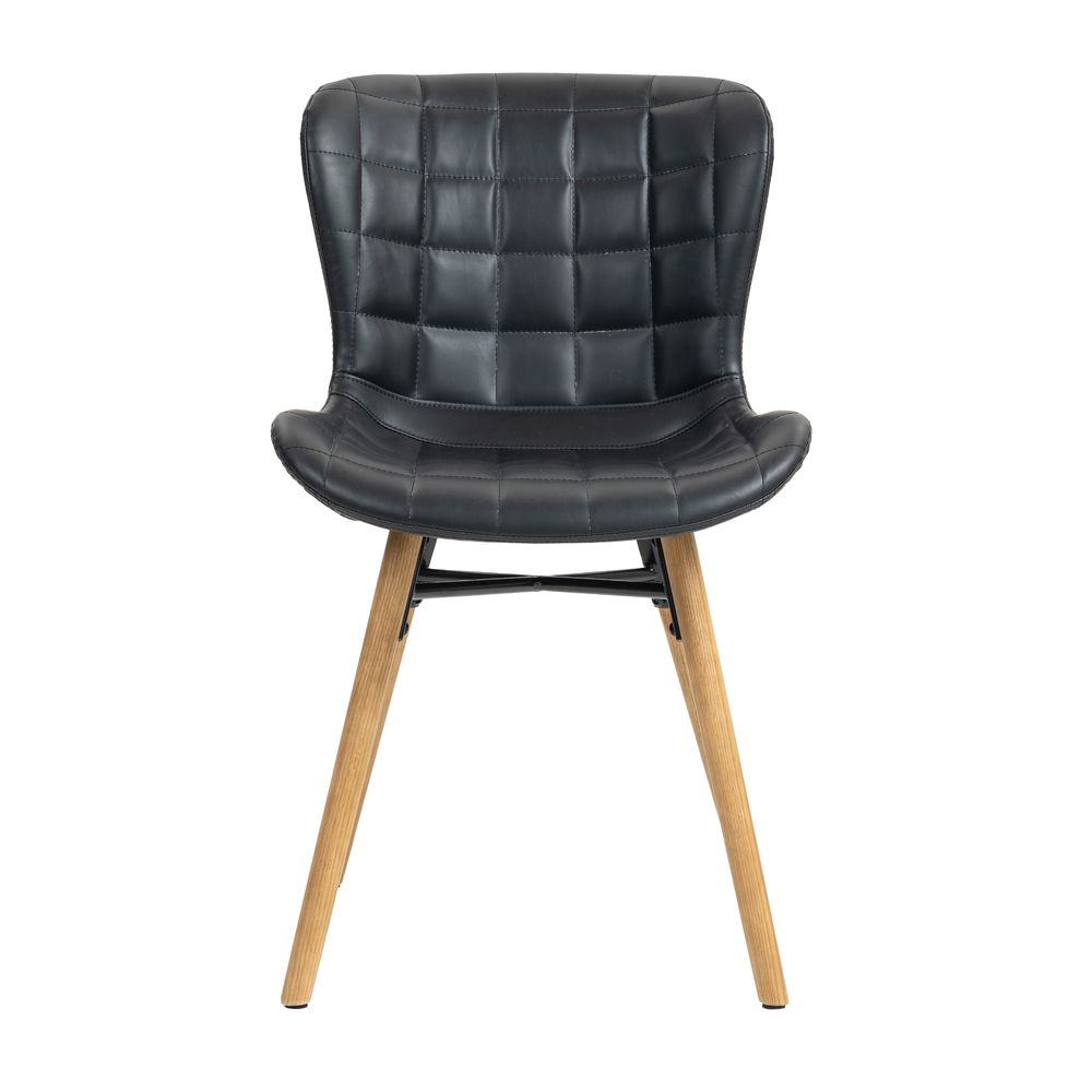 Chaise repas PU noir KERMA