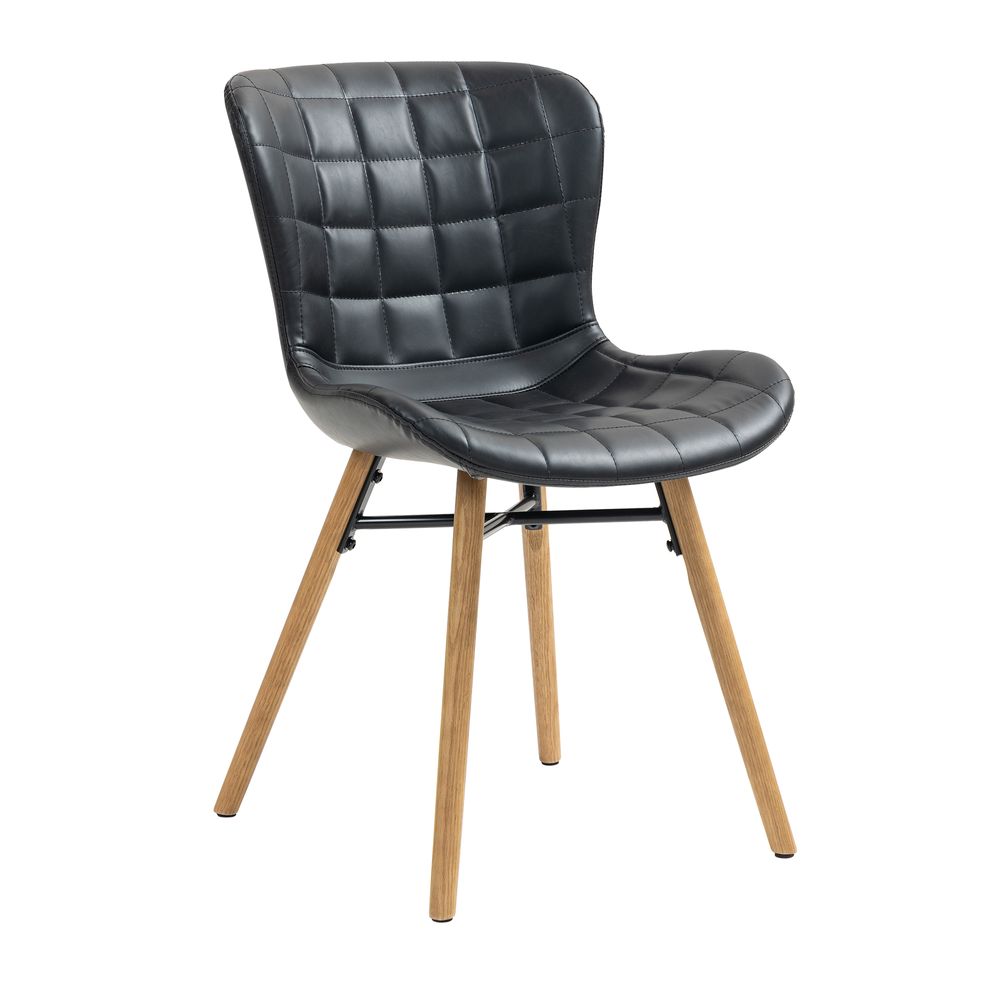 Chaise repas PU noir KERMA