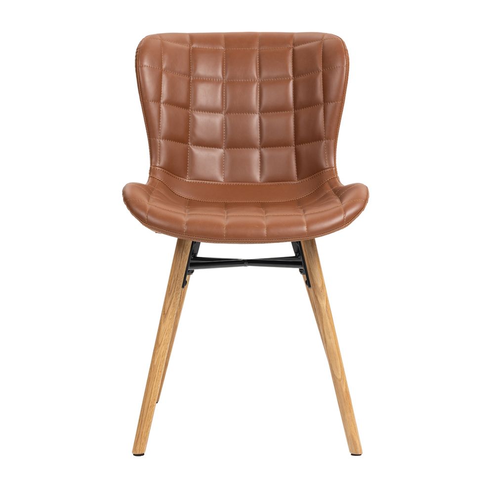 Chaise repas PU marron KERMA