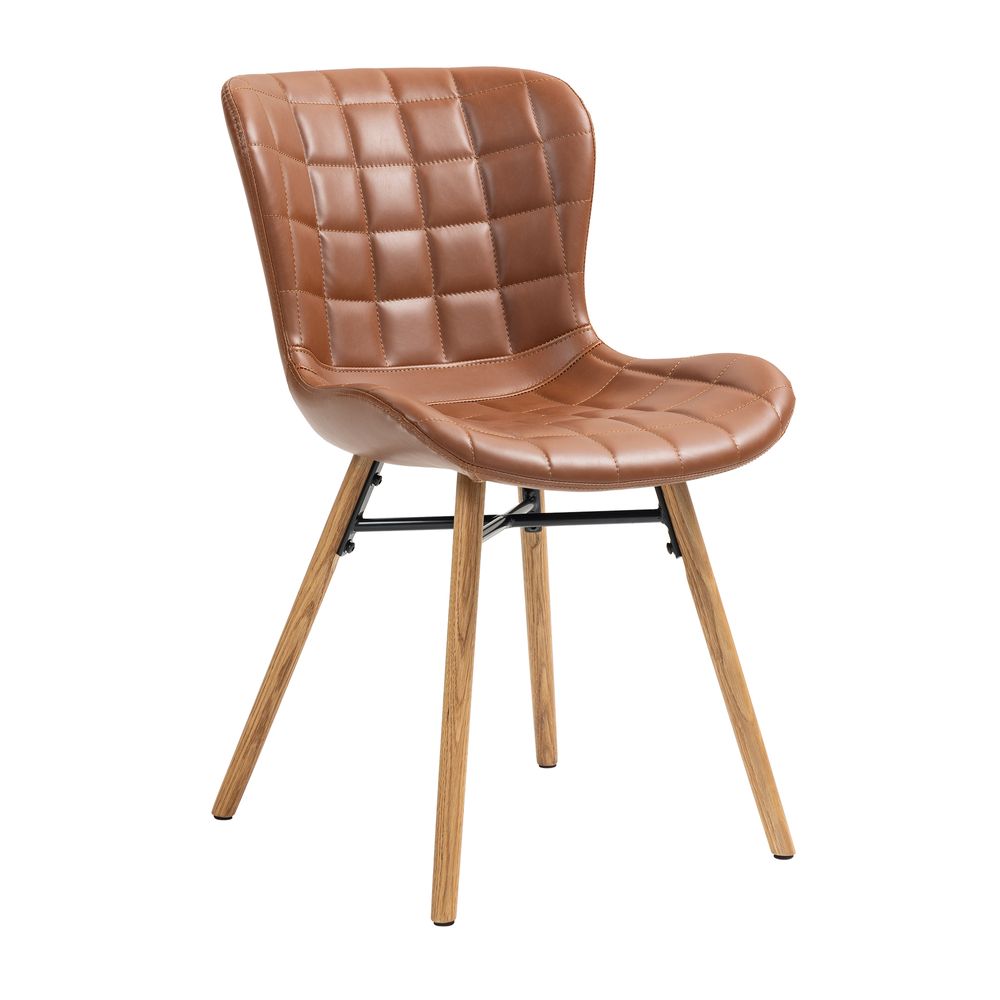 Chaise repas PU marron KERMA