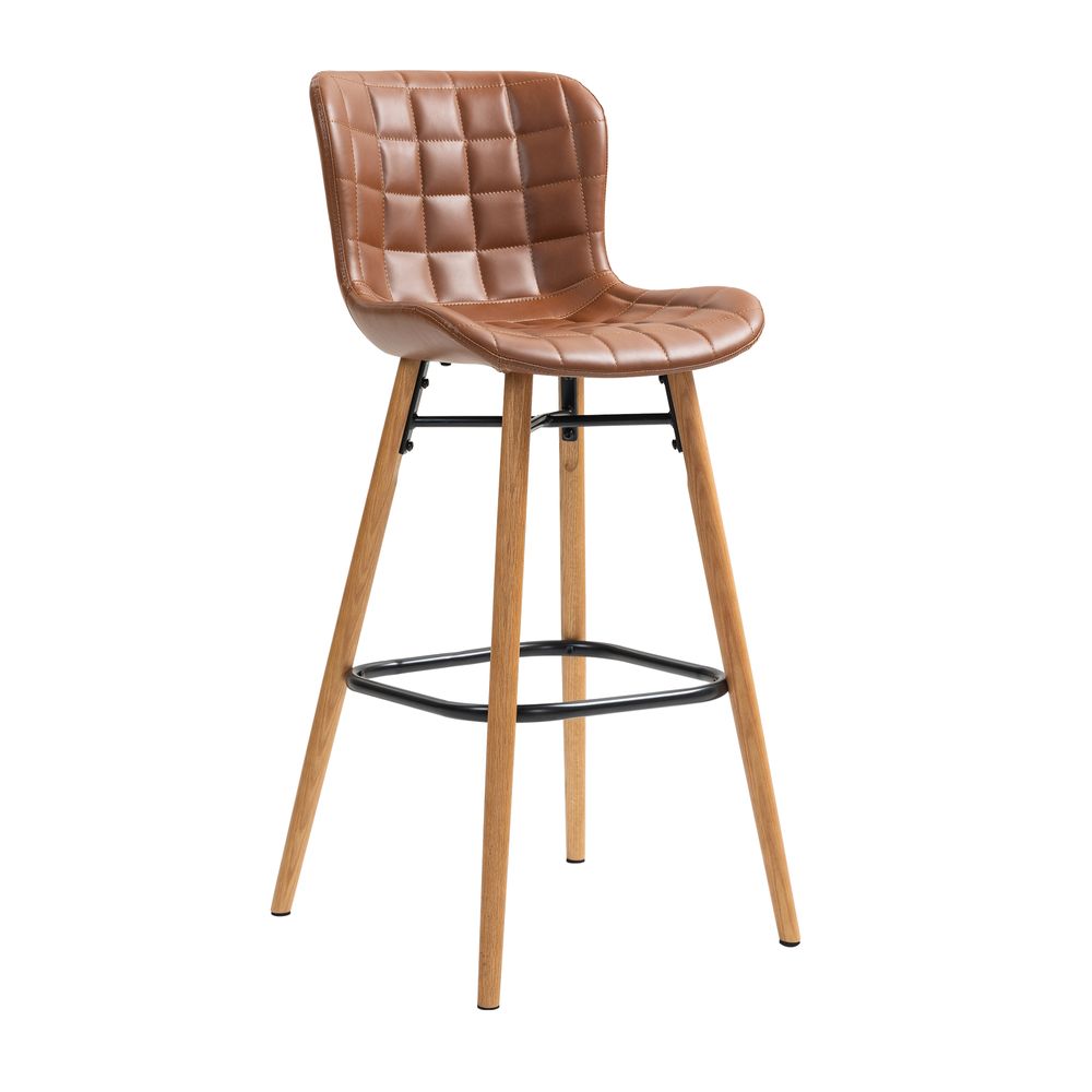 Chaise snack PU Marron KERMA