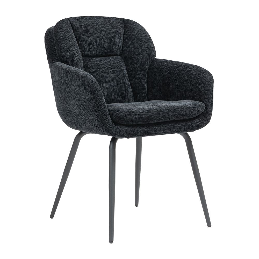 Chaise accoudoirs noire