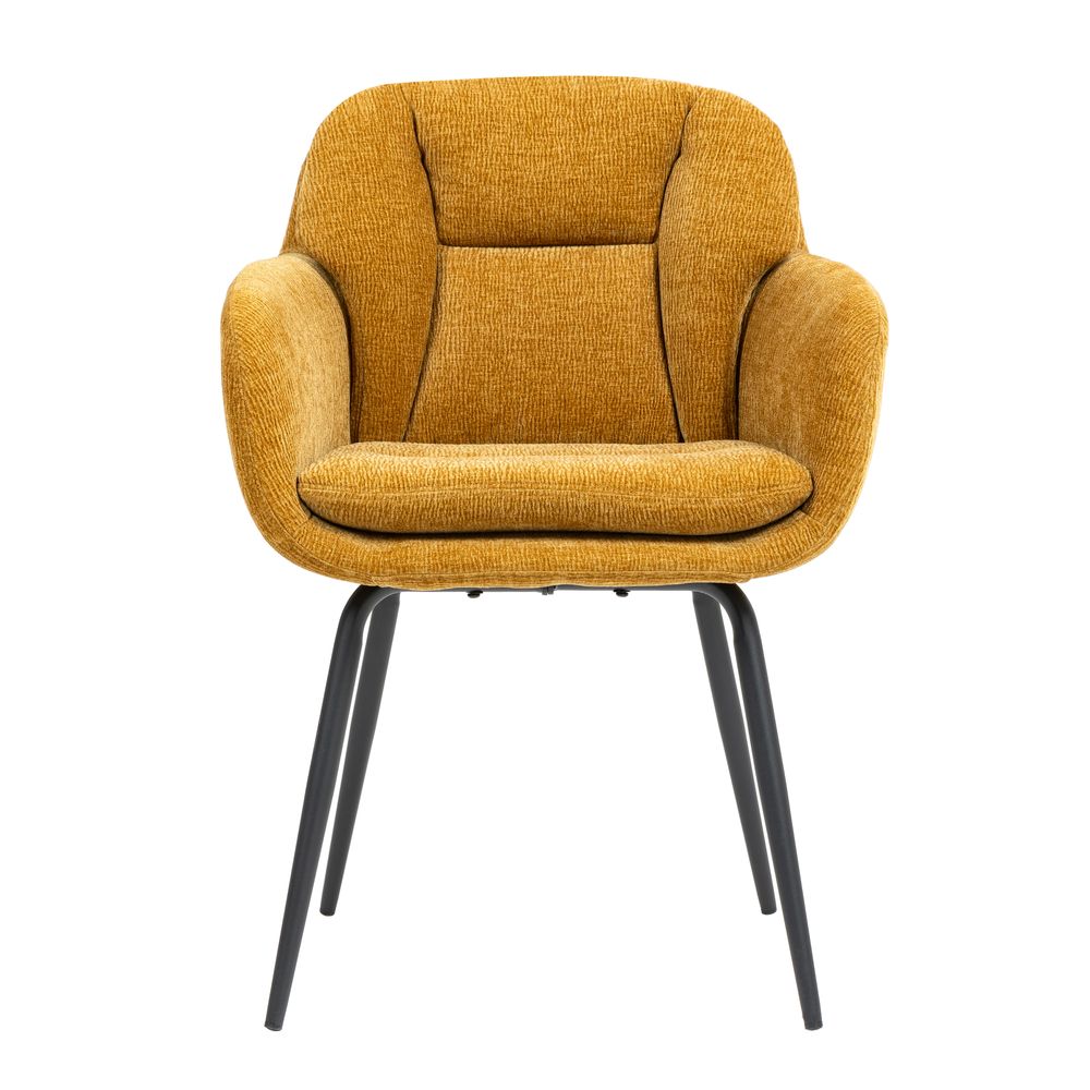 Chaise accoudoirs ocre