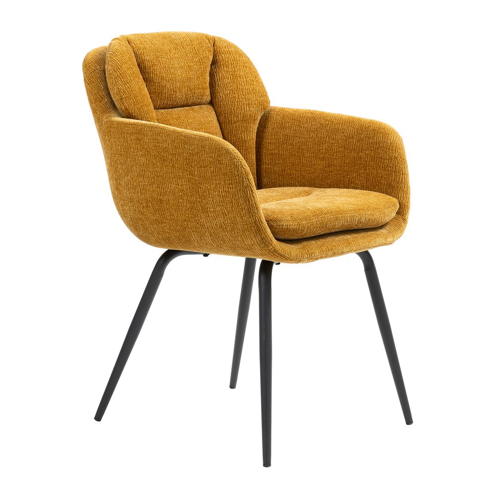 Chaise accoudoirs ocre