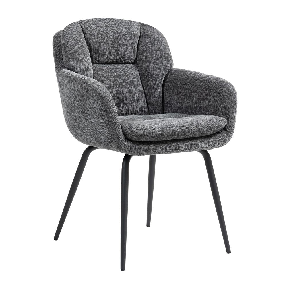 Chaise accoudoirs gris foncé
