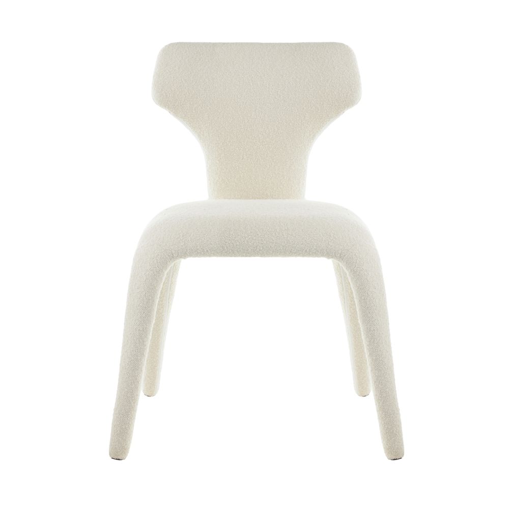 Chaise repas full bouclette rase écru