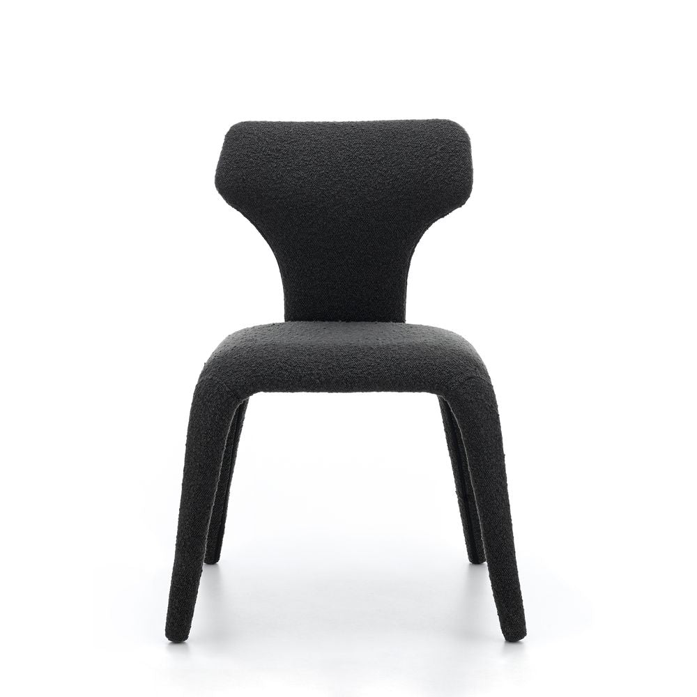 Chaise repas full bouclette rase gris foncé