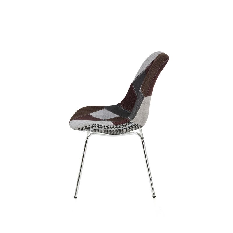 Chaise repas patchwork pied chromé MULTI