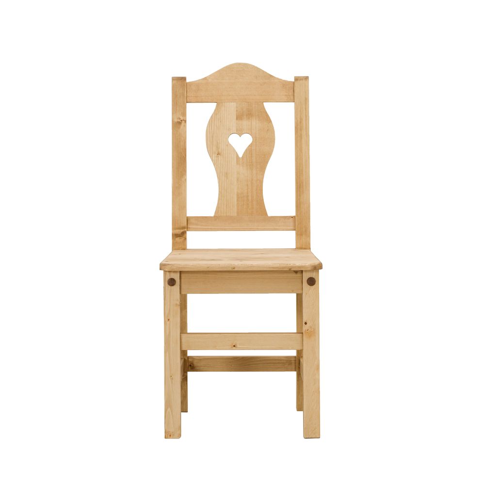 Chaise grand coeur en bois massif