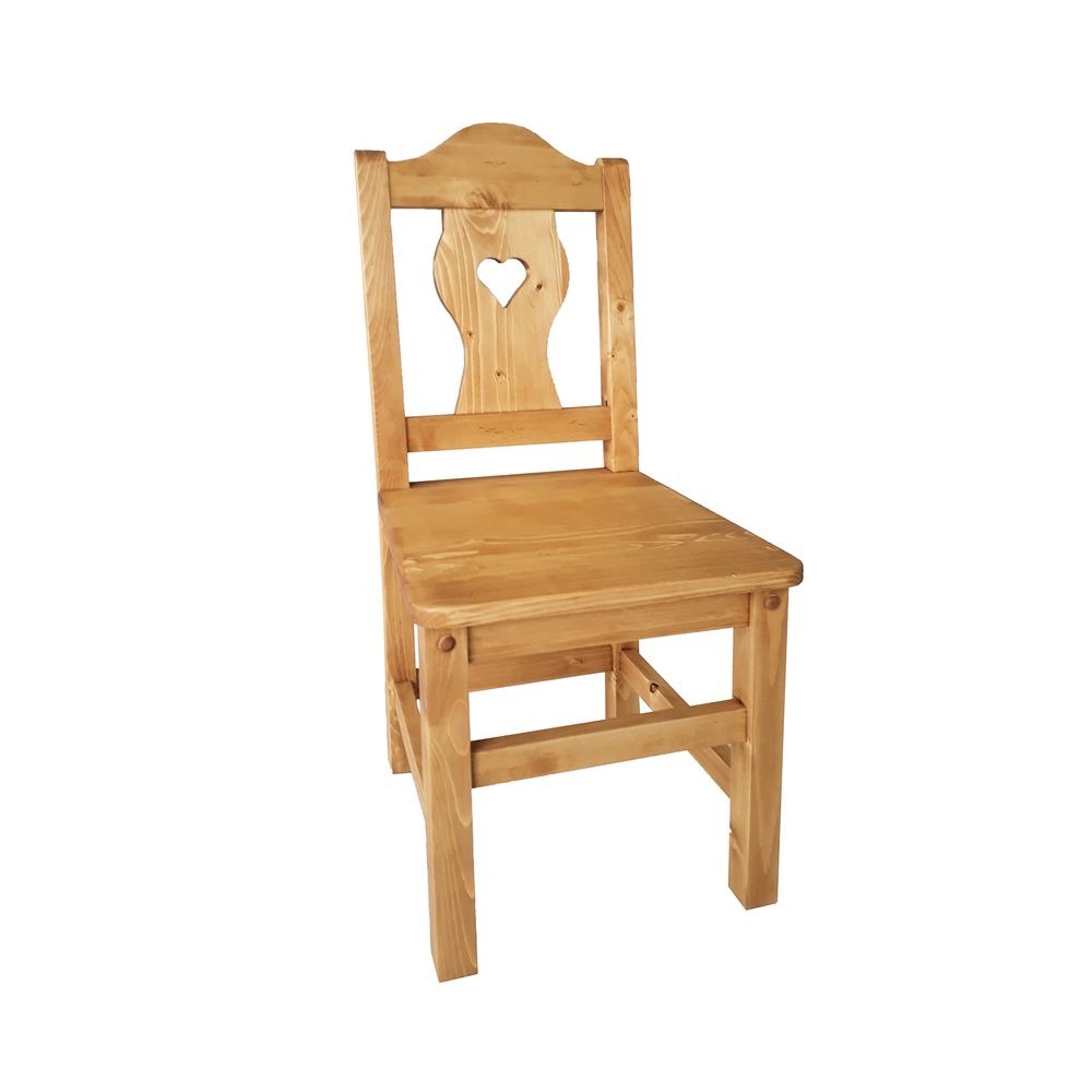 Chaise grand coeur en bois massif
