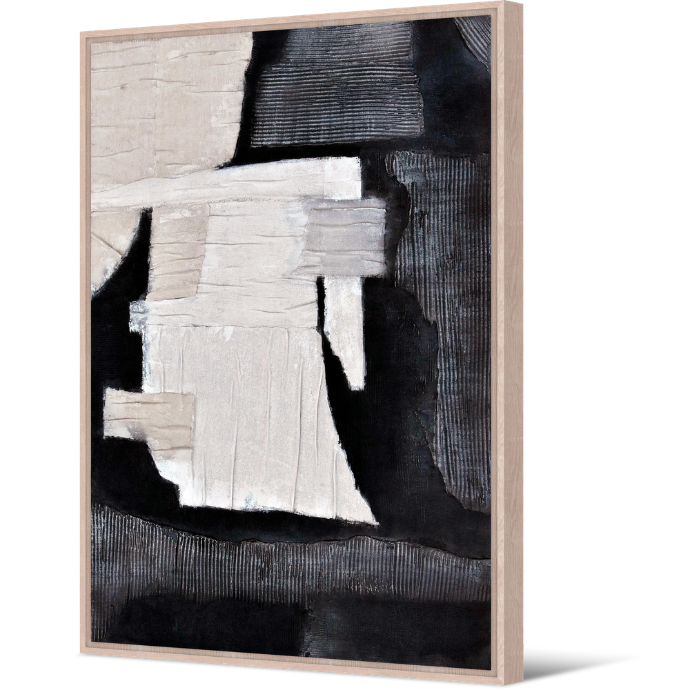 Toile en relief et cadre naturel en pin 60x90 Pôdevache