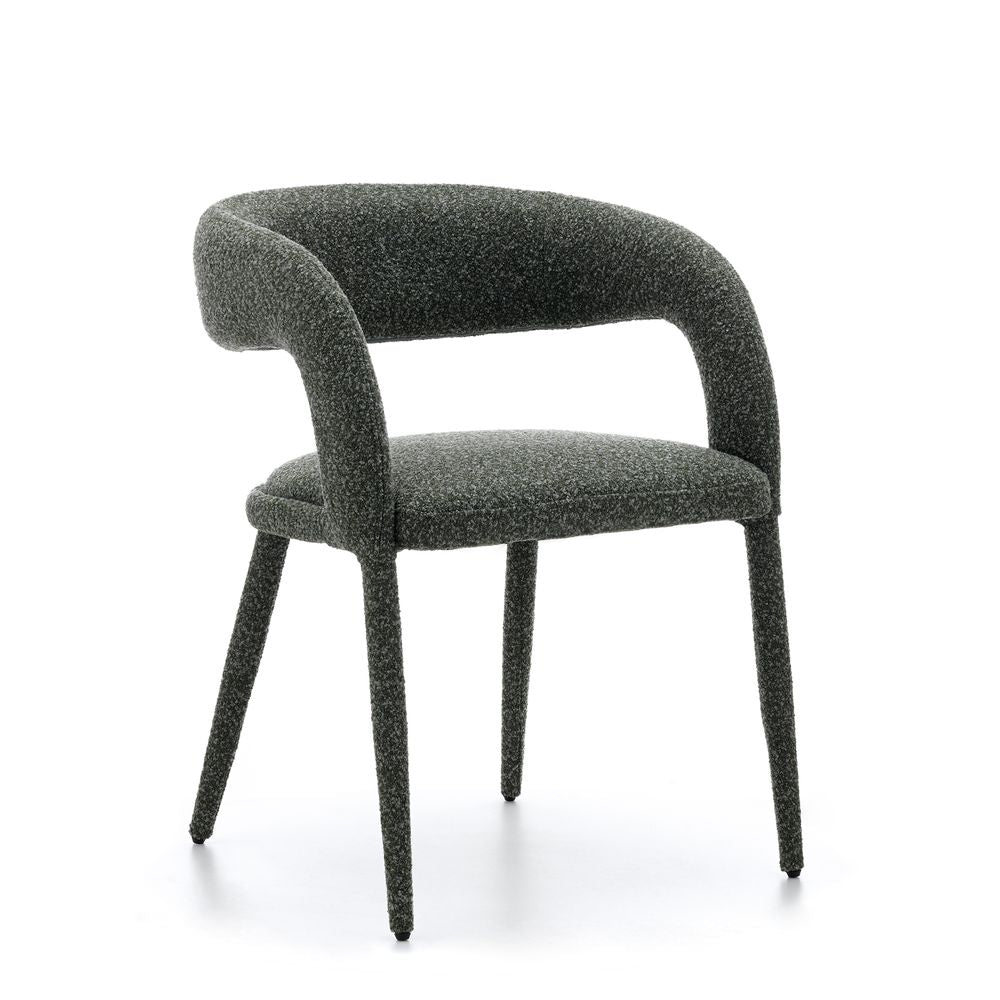 Chaise repas full bouclette vert