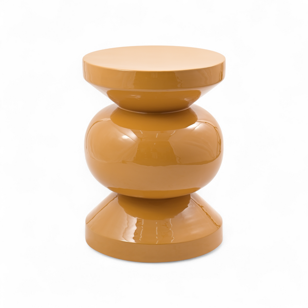 Bout de canapé rond émail bronze