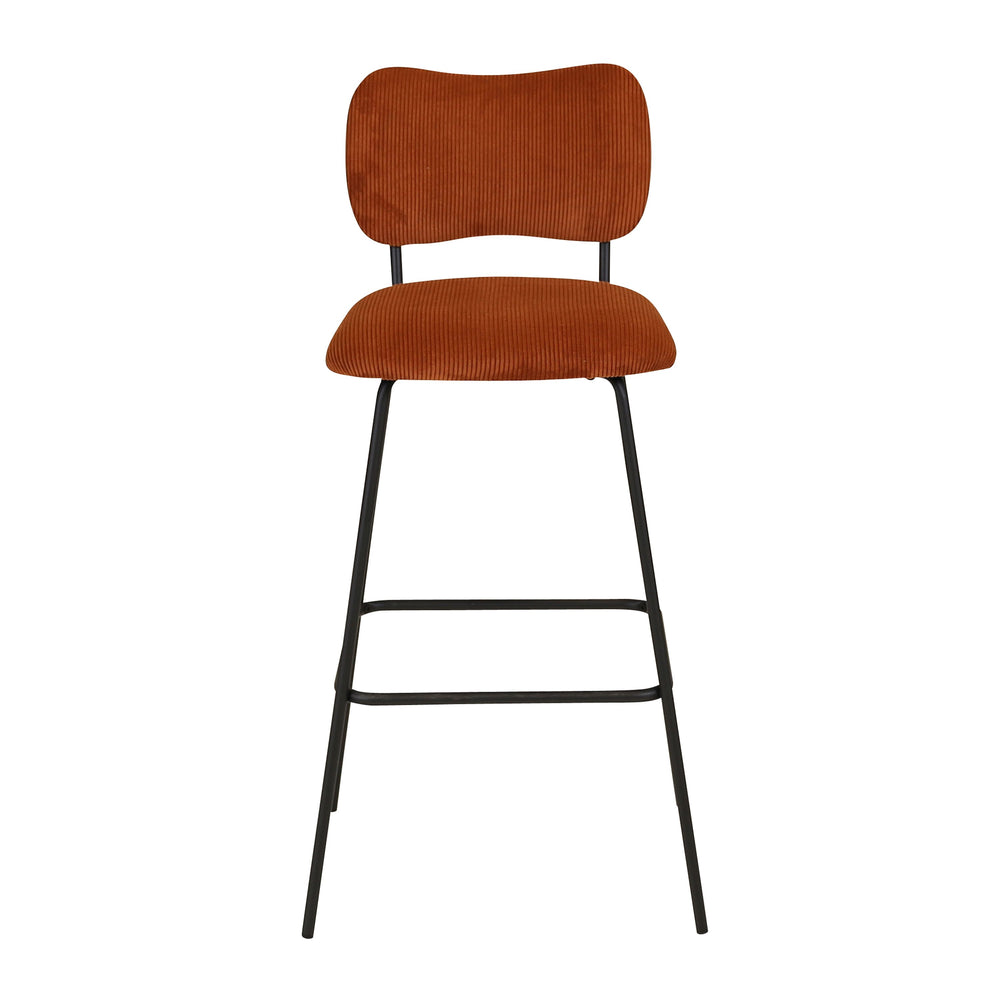 Chaise snack velours côtelé marron foncé SEMA