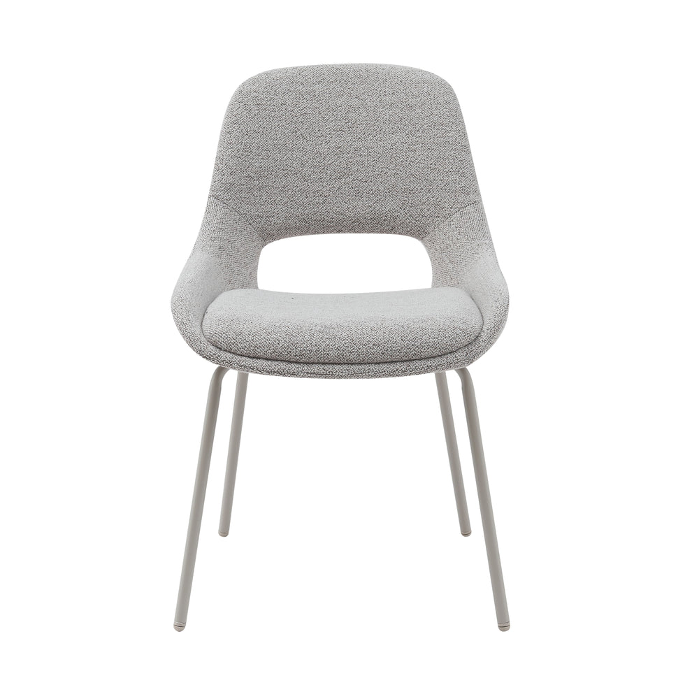 Chaise repas tissu marron et crème