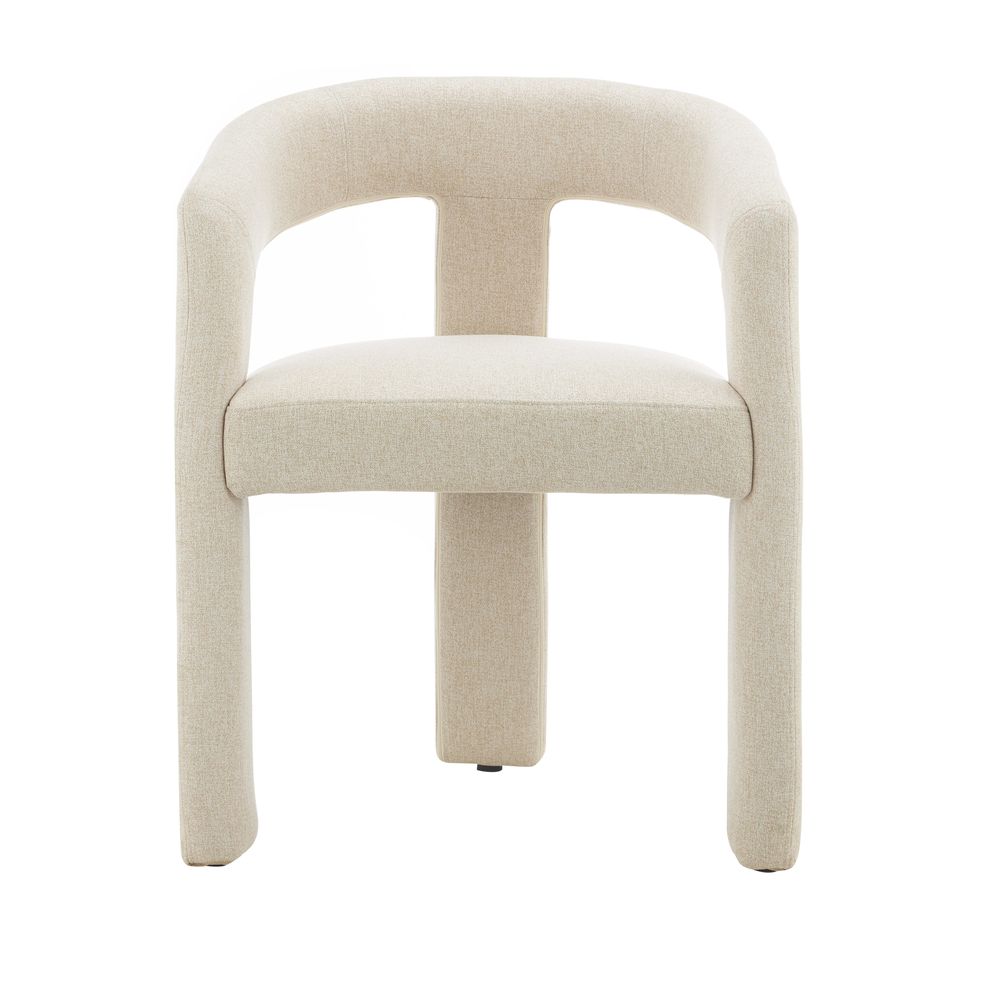 Chaise repas 3 pieds full tissu sable