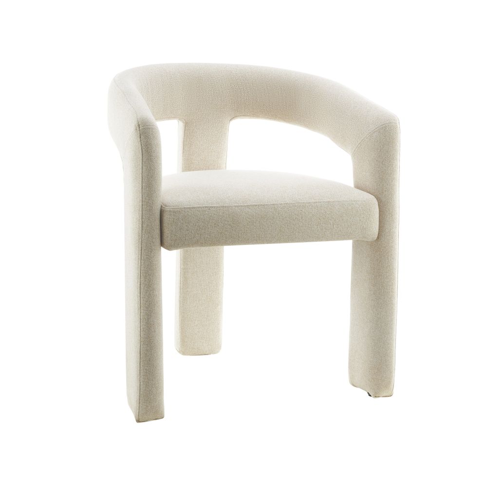Chaise repas 3 pieds full tissu sable