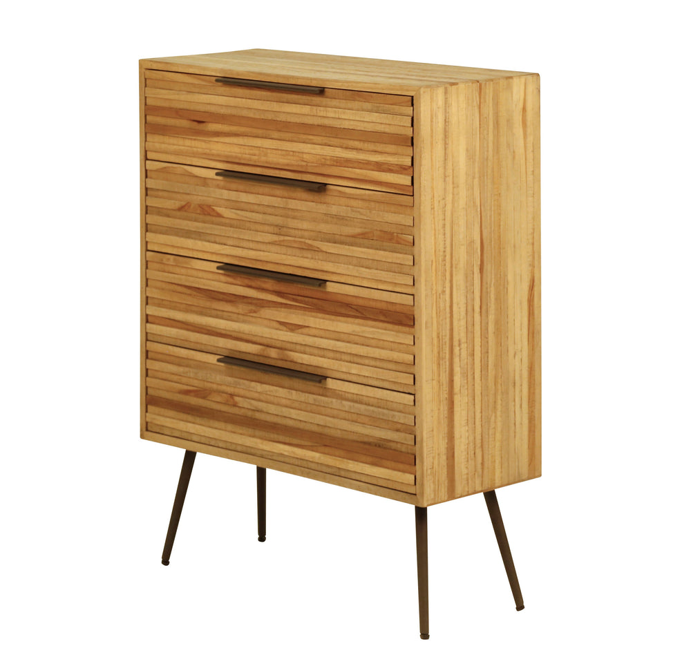 Commode teck recyclé 4 tiroirs WOODY