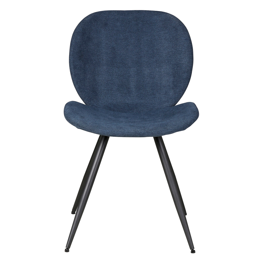 Chaise repas tissu bleu foncé Zinia