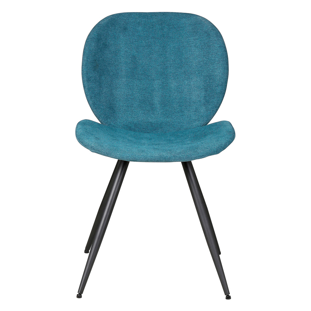 Chaise repas tissu bleu canard Zinia