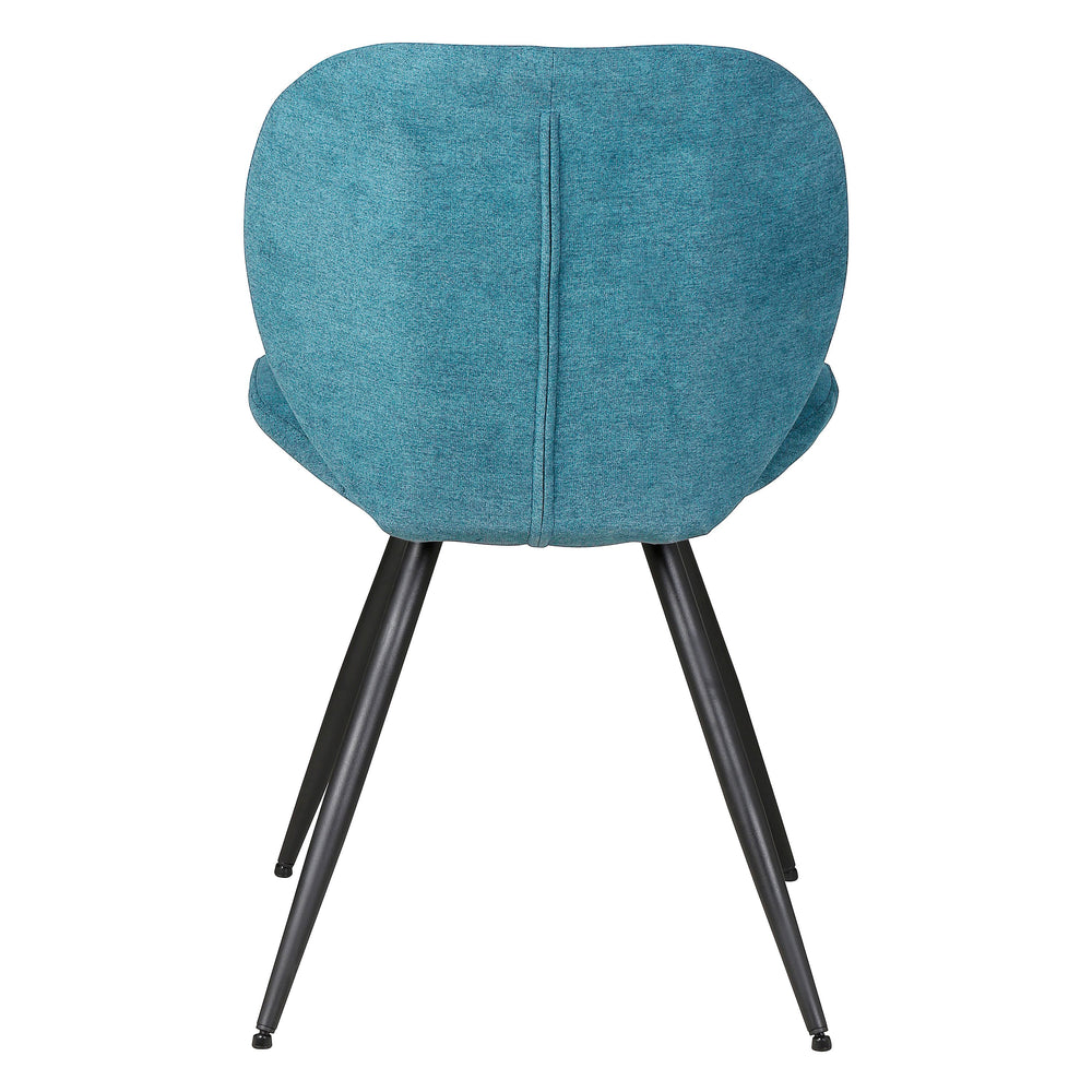 Chaise repas tissu bleu canard Zinia