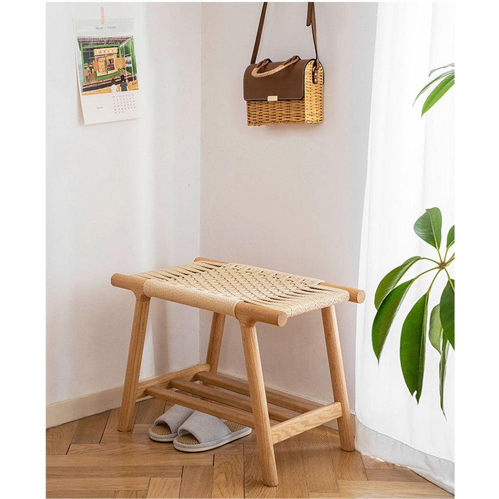 Banc bois chêne et corde 60 cm
