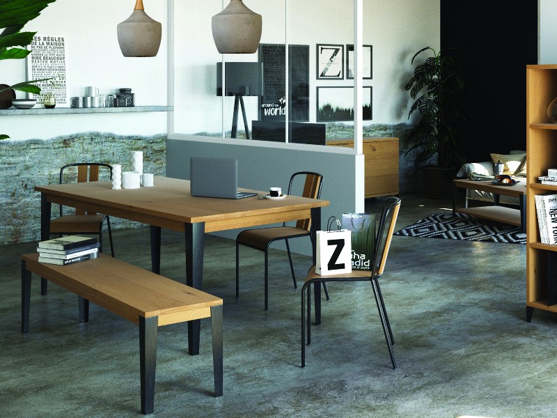 meubles en bois et métal Zago pour une salle à manger industrielle