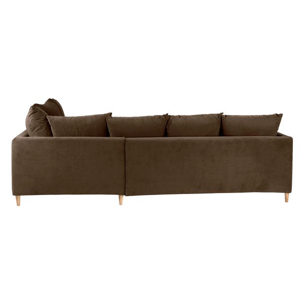 Canapé d'angle velours taupe - Angle droit Figari