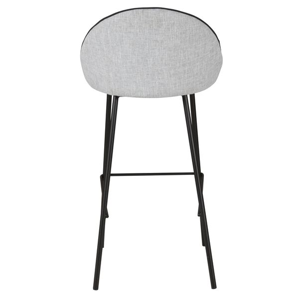 Chaise plan de travail design tissu gris clair surpiqué noir h 65cm Maya
