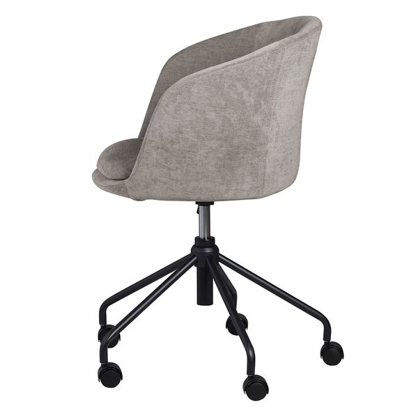 Chaise de bureau tissu soft touch gris clair Mado