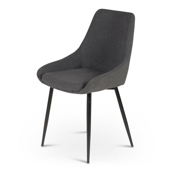 Chaise en tissu gris foncé pieds métal BARI