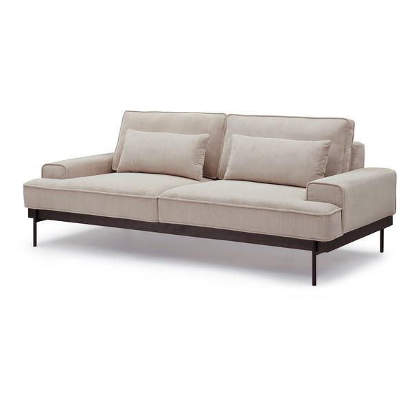 Canapé 3 places velours cotelé beige Yoko