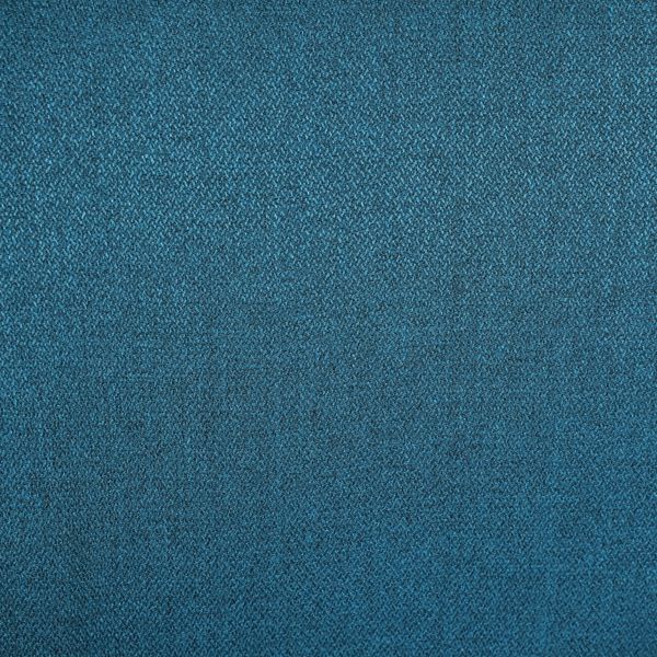 Chaise accoudoirs bleu en tissu pieds chêne naturel May