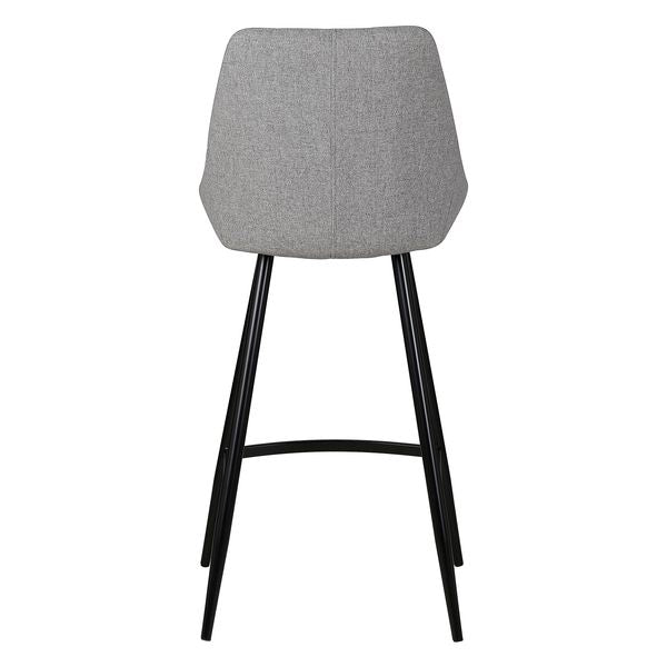 Chaise plan de travail tissu gris clair piètement métal BARI