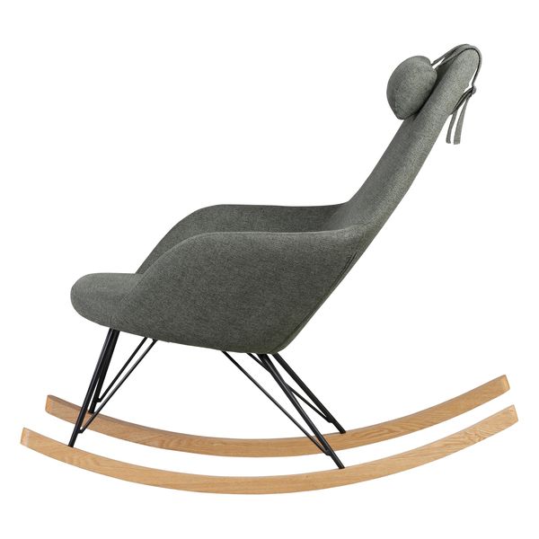 Rocking-chair scandinave tissu vert sapin Evy