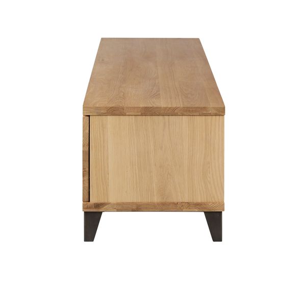 Meuble TV chêne et métal 150 cm 2 portes Manhattan