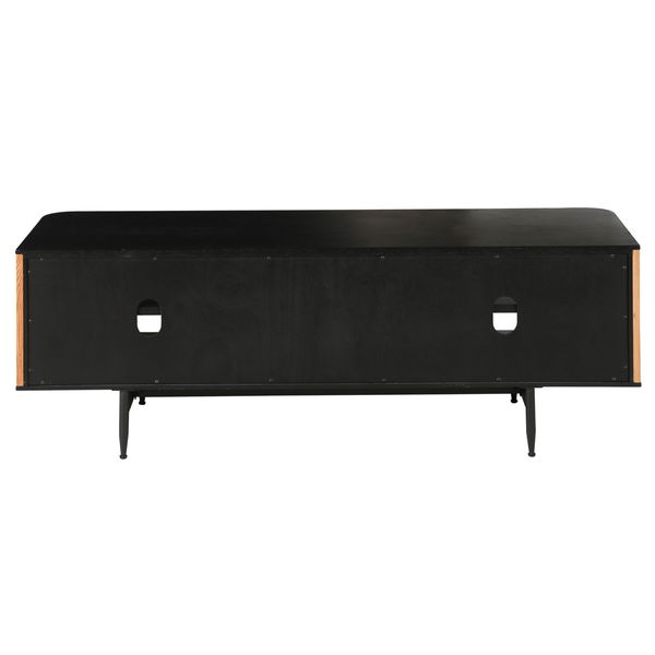 Meuble Tv 130 cm 4 niches plaqué chêne Linea