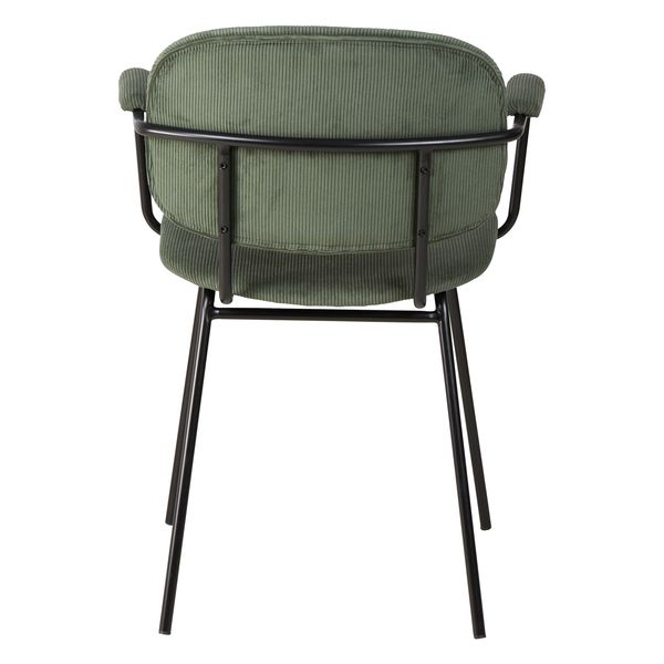 Chaise accoudoirs velours côtelé vert sapin Aston