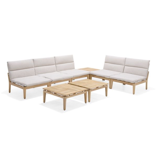 Fauteuil d'extérieur tissu beige AZUR