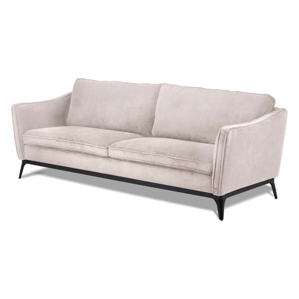 Canapé 3 places velours côtelé beige Cleo