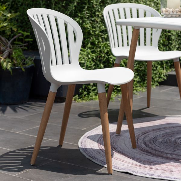 Chaise de jardin plastique blanc AZUR