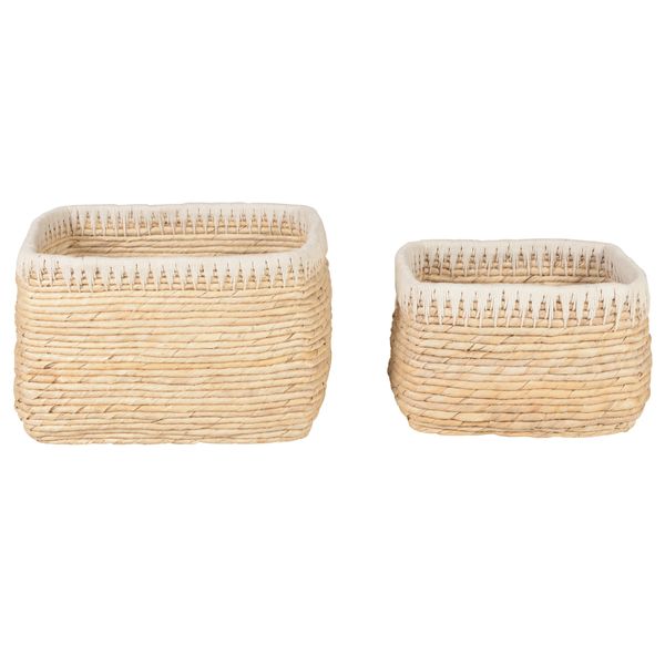 Panier rectangulaire tressage Abaca et corde Rop (set de 2)