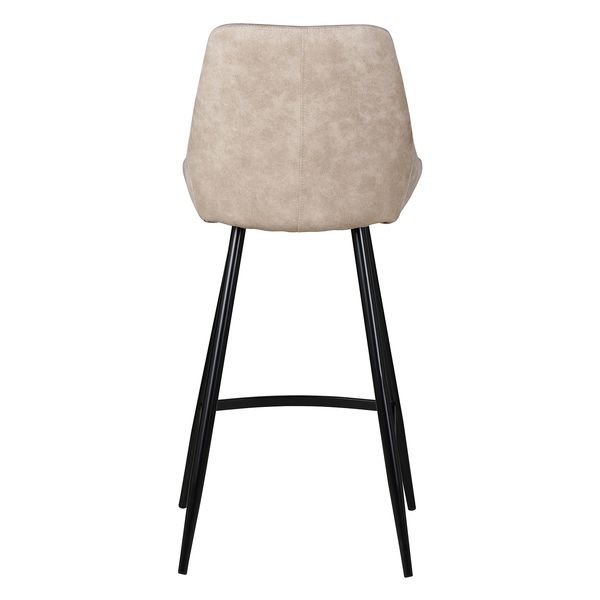 Chaise plan de travail daim beige piètement métal BARI